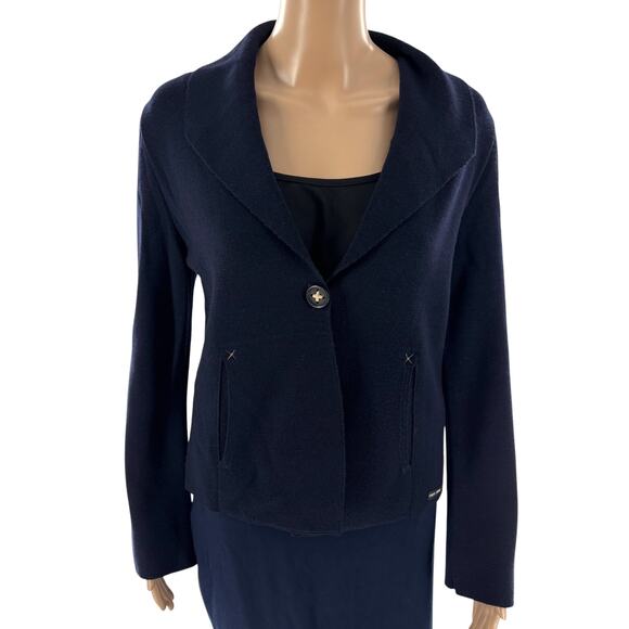 Saint James Navy Blue Pure New Wool Blazer Jacket - Picture 2 of 10